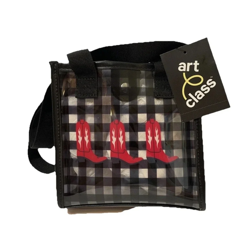 Art‎ Class Black Red Cowboy Boot Purse Clear - Picture 4 of 4